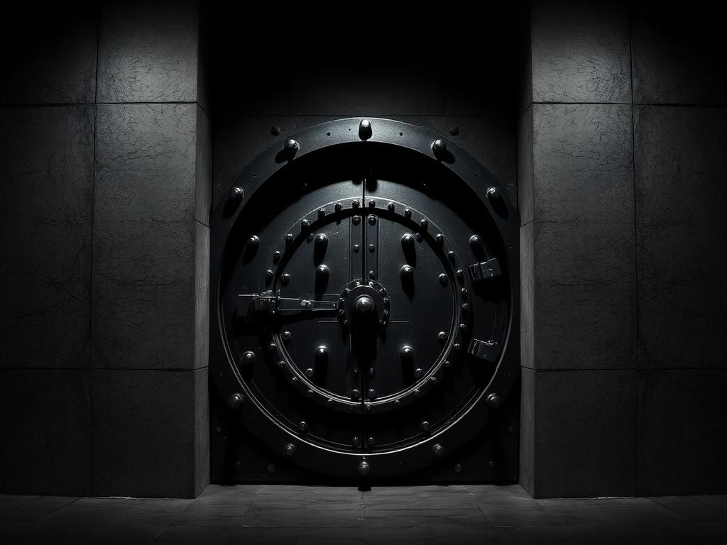 Brutalist vault door for Cellea Credit